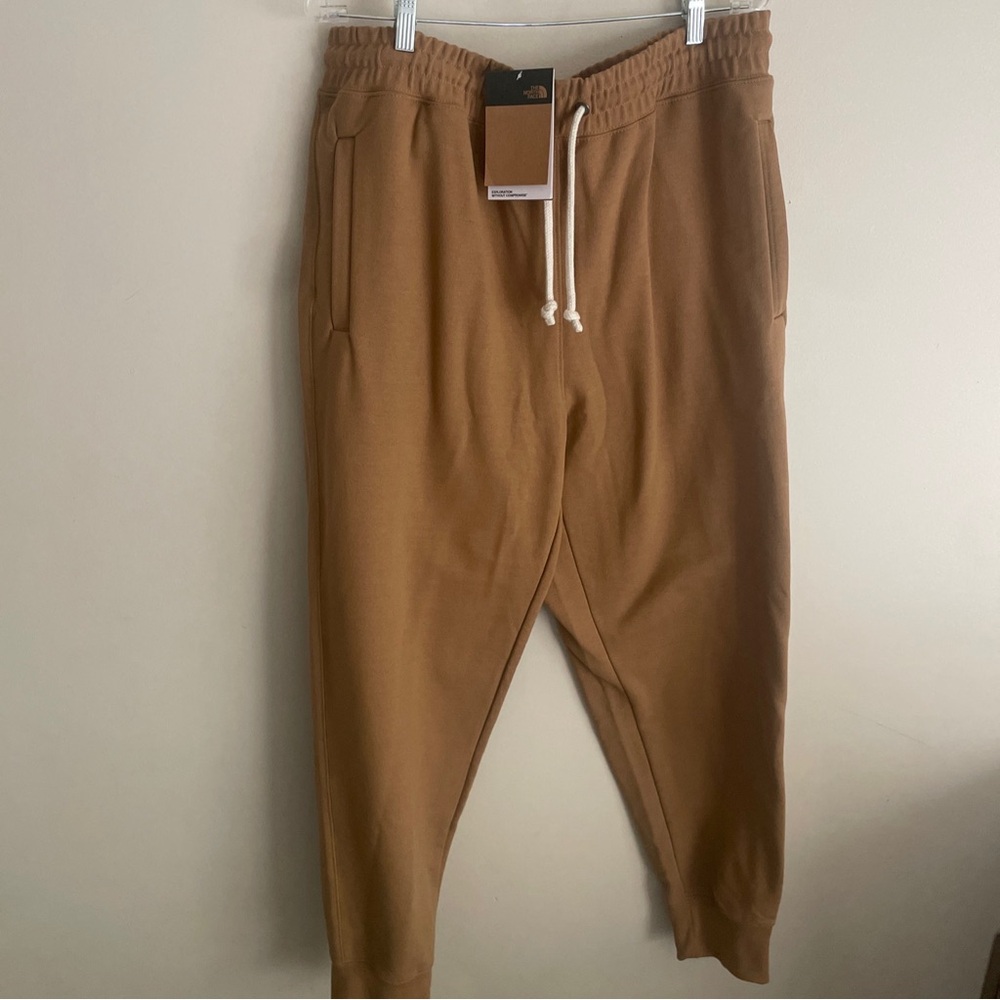 The North Face Mens XL 2X Heritage Logo Sweatpants Tan Brown Joggers